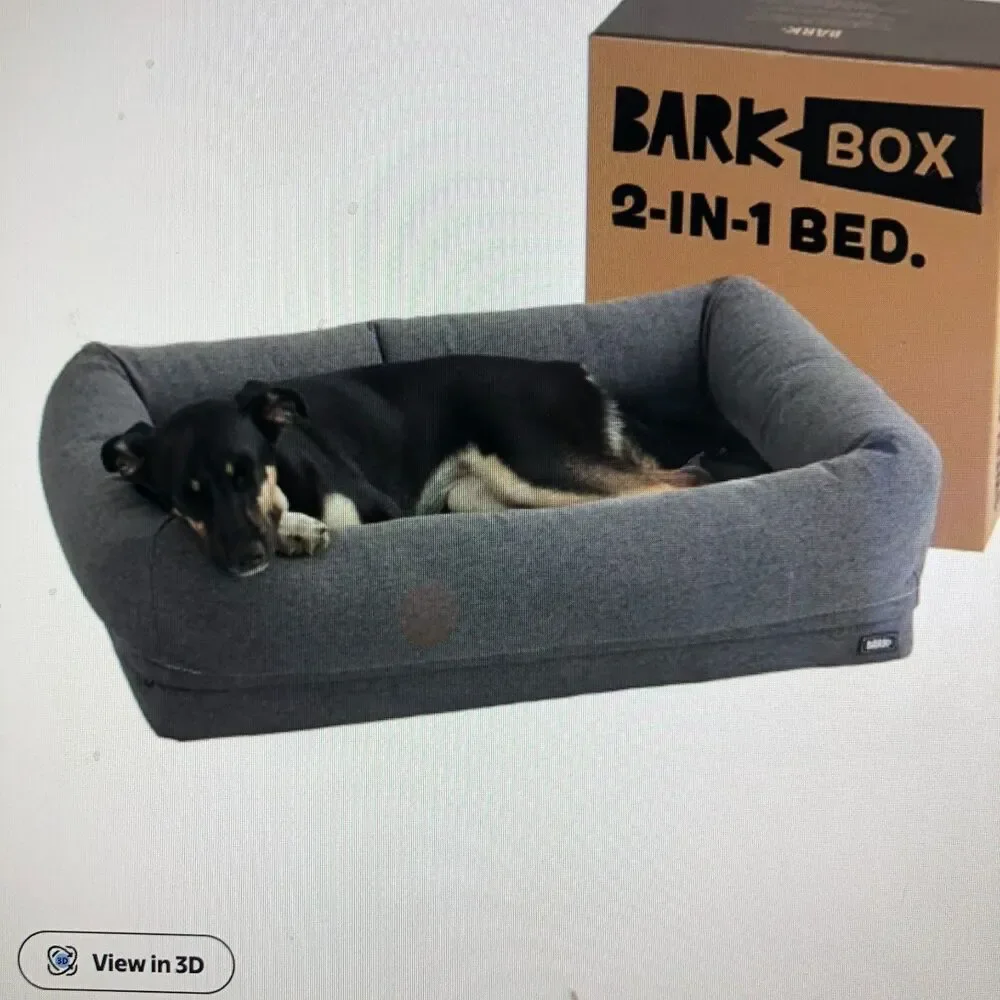 Bark Cooling Gel Memory Foam Bolster Dog Bed Sand or Black New in Box 24x16x8